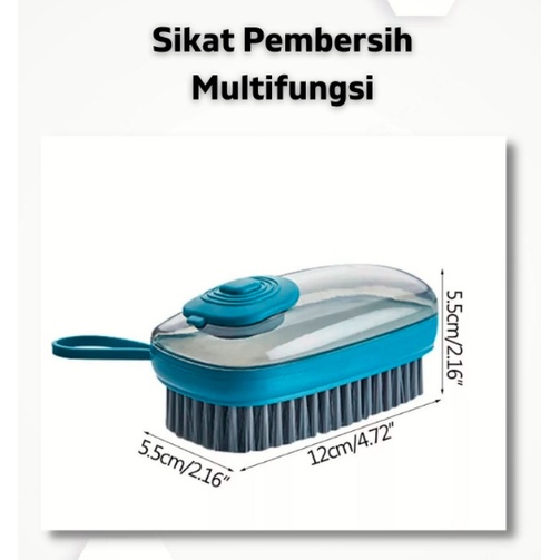 Sikat Baju Pembersih Multifungsi 3in1  / Multifunction Cleaning Brush Dispenser Tempat Sabun  3in1 bisa ganti kepala sikat sesuai keperluan/ sikat sponge nilon serbaguna / sikat hidrolik lantai kuali sepatu wastafel