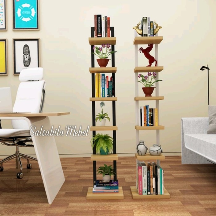 Rak Bunga 6 susun long size/rak bunga kayu unik