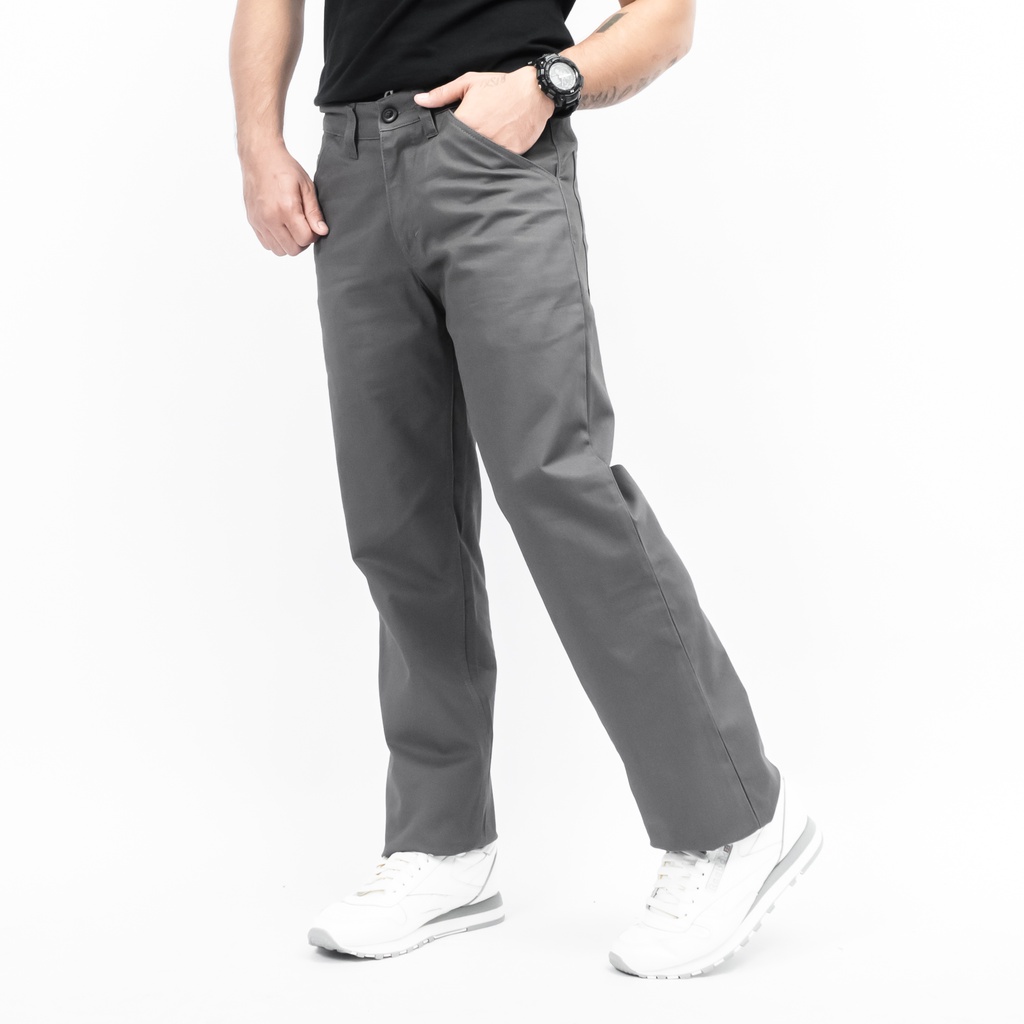 Gizmo Celana Chino Reguler Forthright Grey Loose pants Basic