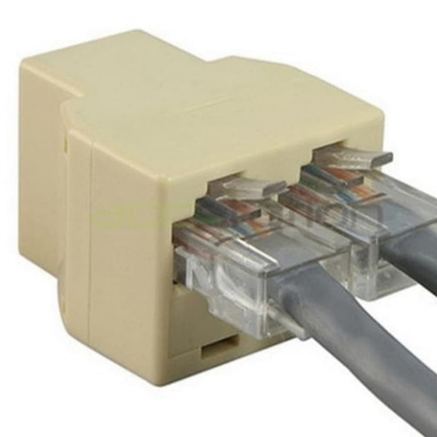 Barel RJ45 Double Cabang Barel UTP - cream barel rj45