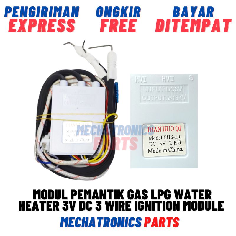 Modul Pemantik Gas LPG Water Heater 3V DC 3 Wire Ignition Module Igniter