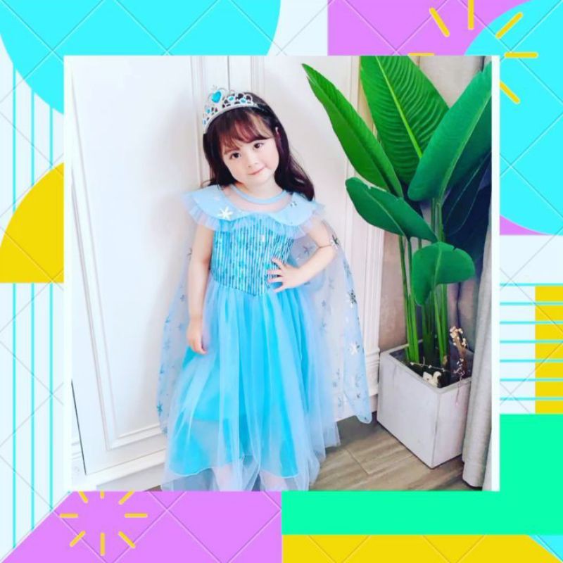 FROZEN DRESS ELSA GAMIS LEBARAN ANAK