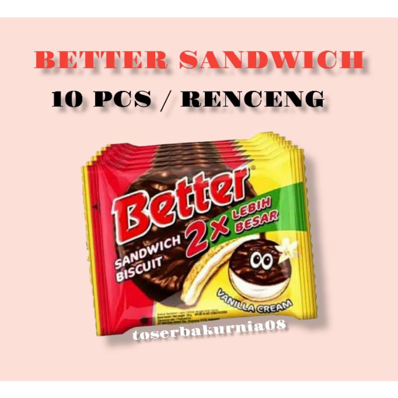 

Better Sandwich Biscuit 22 gr| 10 sachet / renceng