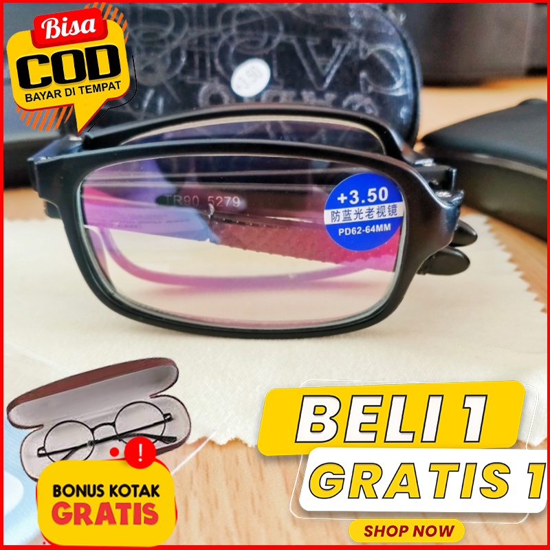 PROMO BELI 1 GRATIS 1 Kacamata Baca Plus Lipat untuk Rabun Dekat Pria Wanita