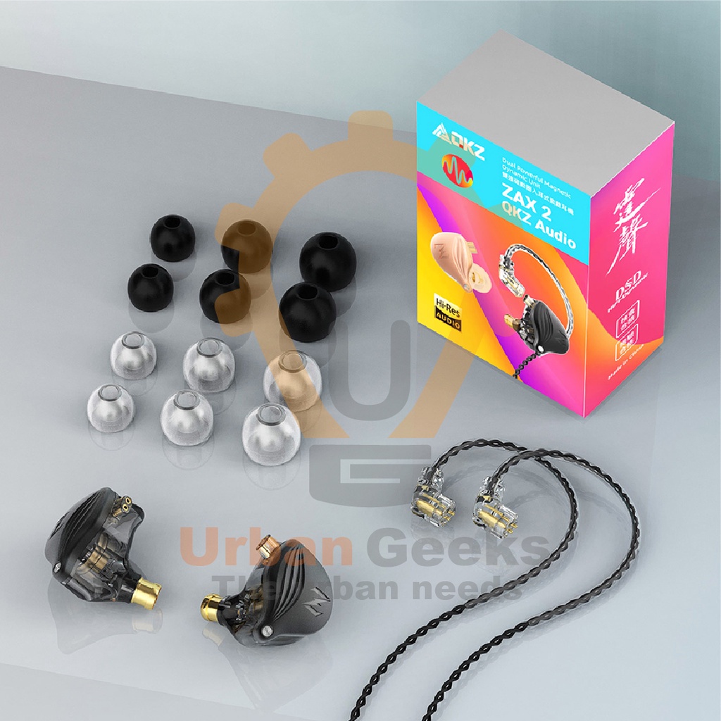 QKZ ZAX2 In Ear Earphones Dynamic HIFI Bass Metal Earbuds Sport