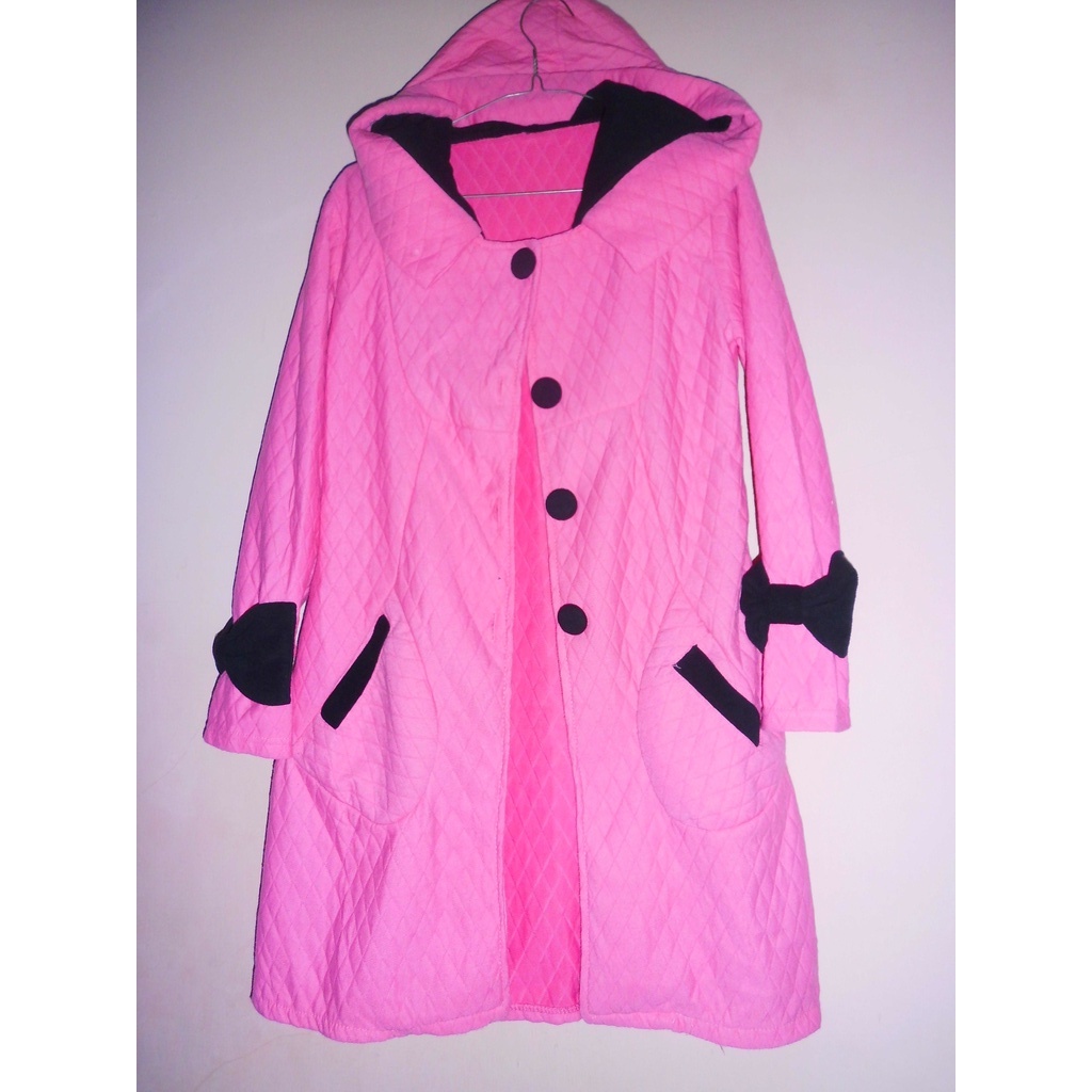 Jaket Polos Lengan Panjang Wanita Warna Pink Ukuran S fanfanshop