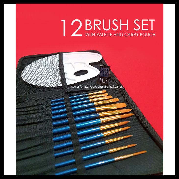 

BISA COD 12 PCS BRUSH SET WITH PALETTE ( SET KUAS LUKIS ) TERBAIK 11
