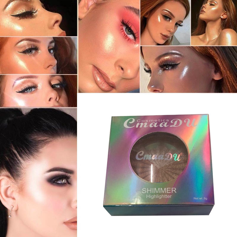 COD CMAADU Loose Iluminador Glitter Highlighter Palette Face Powder Brighten Shimmer Bronzer Contour