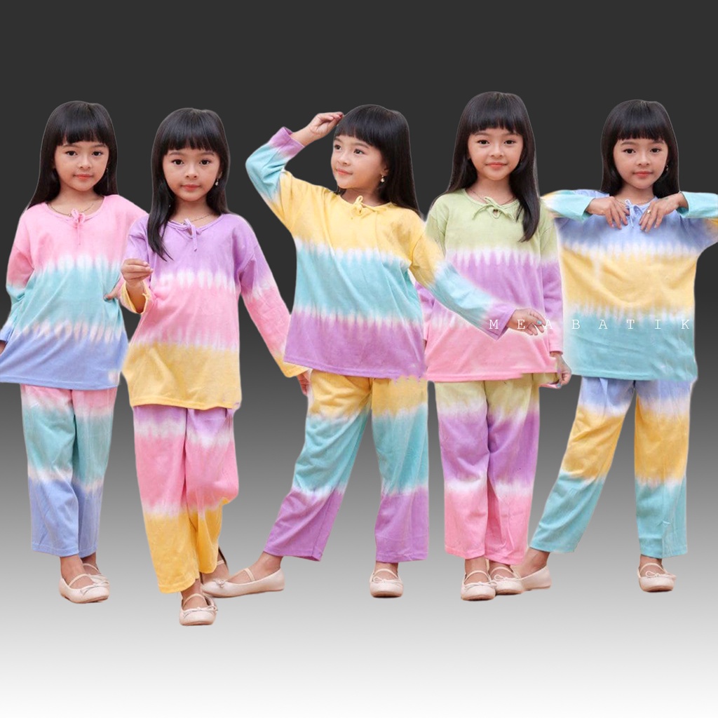 Setelan Anak Perempuan Usia 8 - 12 Tahun - Model Tie Dye