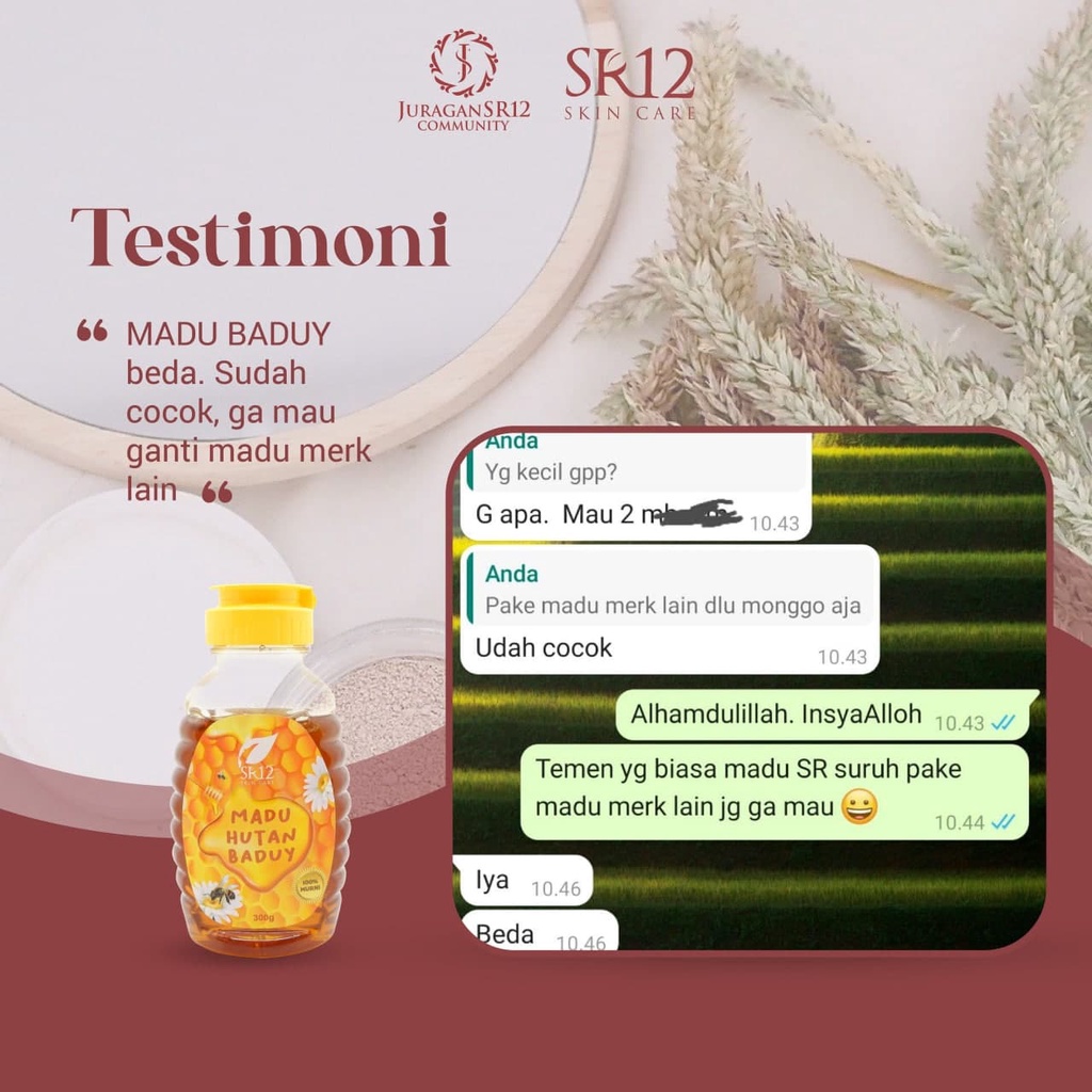 Madu Baduy SR 12 SR12 Madu Murni Hutan Asli Original 100% Alami Obat Asam Urat Batu Ginjal Penambah Stamina