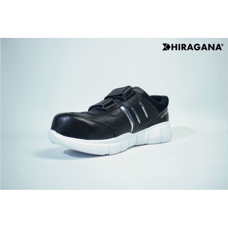 Sepatu Safety Velcro Original Hiragana Ujung Besi - Saitama Black