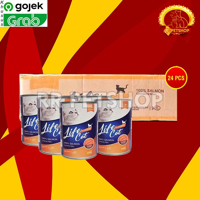 Gosend Makanan Kucing Wet Food Kaleng Life Cat Grosir Dus 24 PCS 400GR