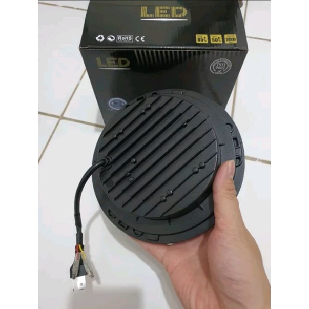 Lampu depan LED projector lampu tembak daymaker harley 7 inch high low