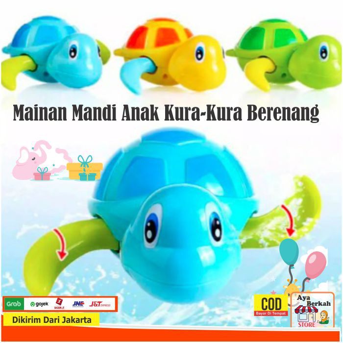 Mainan mandi anak kura kura kurakura mainan mandi Bayi Baby Toys model ikan bergerak berenang