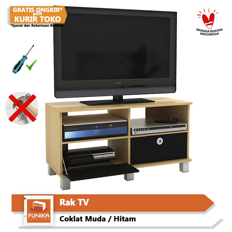 FUNIKA 11156 1 SBE BK Rak TV Coklat Hitam Shopee FUNIKA 11156 1 SBE BK Rak TV Coklat Hitam Shopee