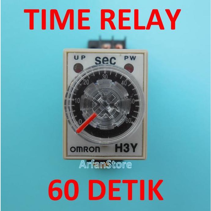 Promo TDR 60 Detik Time Delay Relay Timer AC 220V H3Y-2 Omron + Socket