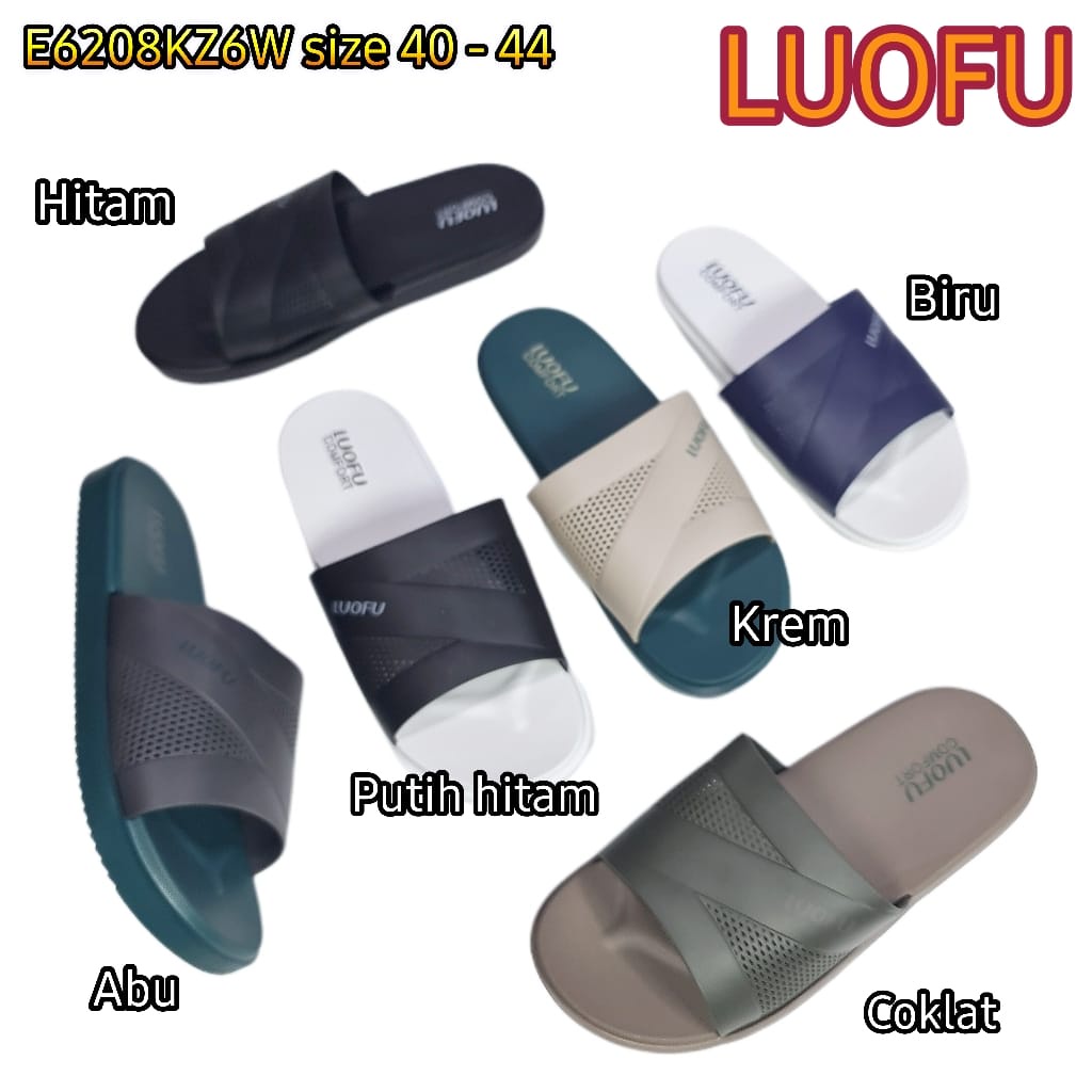 jelly sandal karet pria selop luofu cowok murah ban 2 import sendal E6208KZ6W