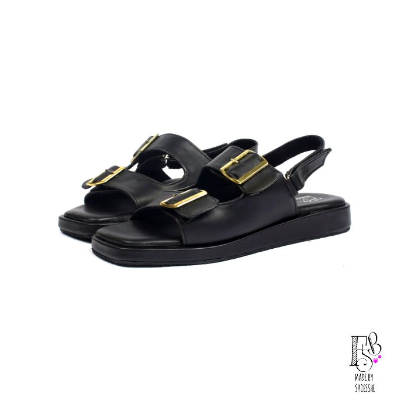 Fsb - Gania Black Sandal Tali Wanita Platform