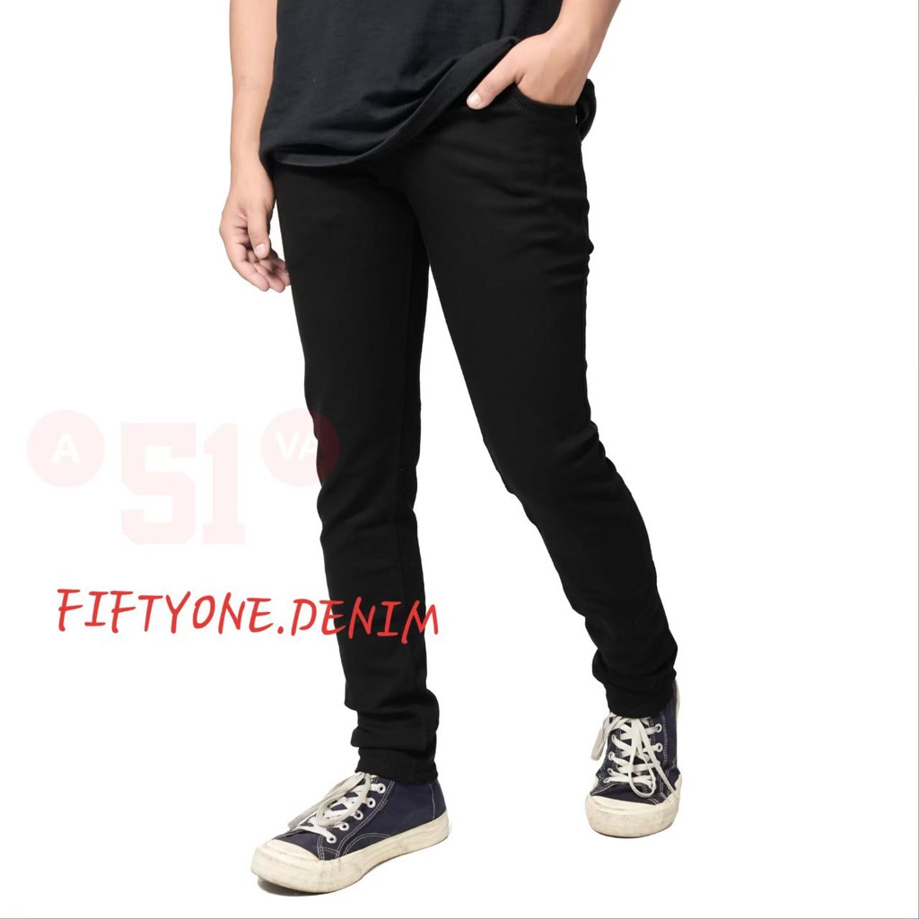 CELANA JEANS HITAM POLOS / JEANS PRIA HITAM POLOS / CELANA JEANS PANJANG PRIA