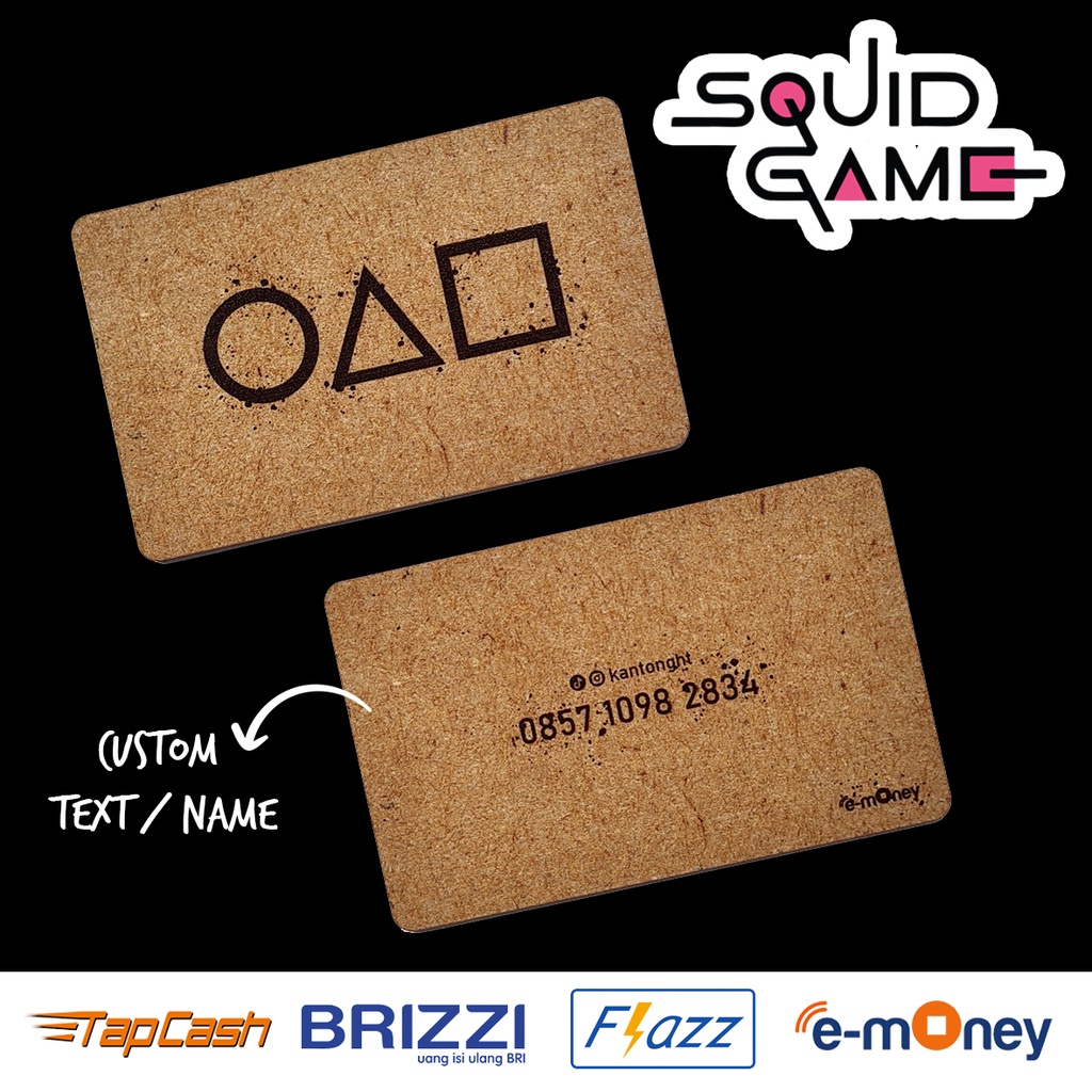 Emoney Squid Game 2 sisi Etoll Brizzi Tapcash FLAZZ BCA Mandiri Kartu Tol Custom eToll Netflix Saldo 0