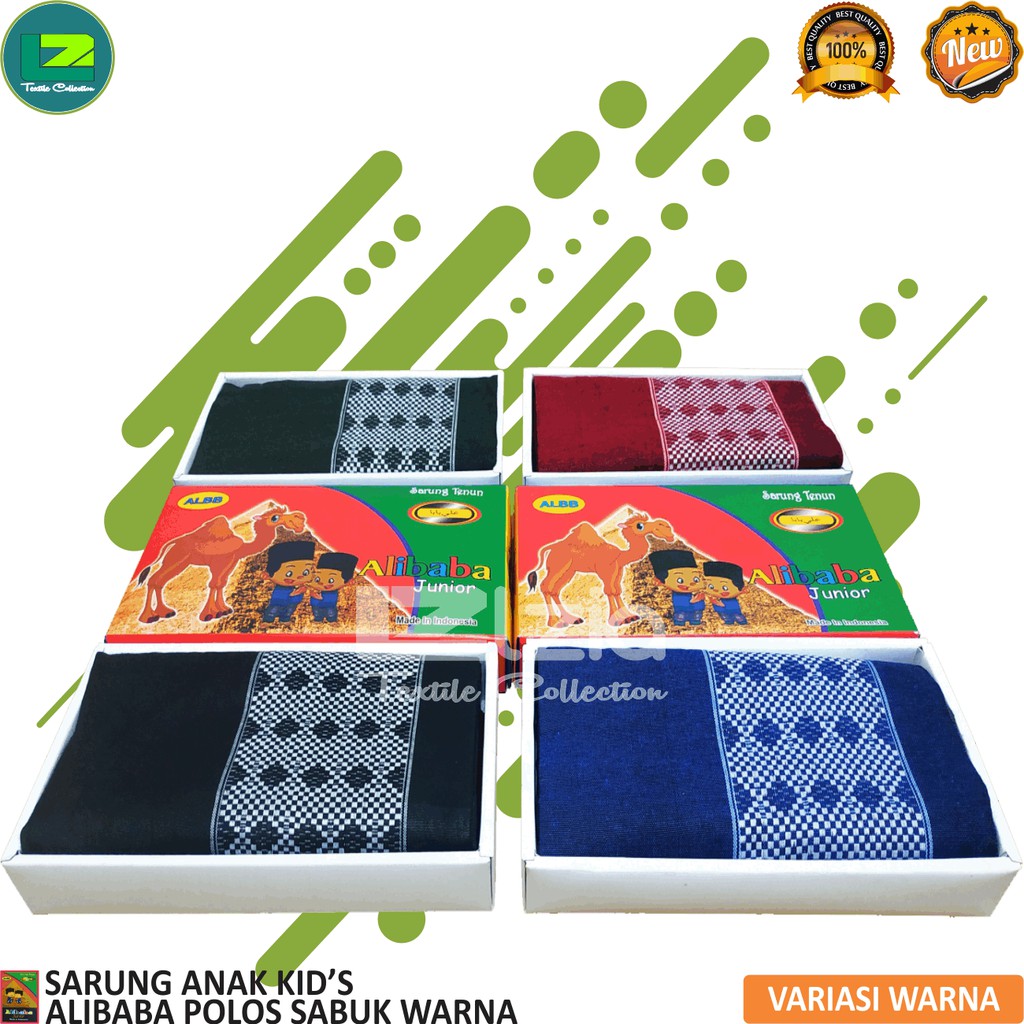 SARUNG ANAK KID'S MOTIF POLOS SABUK ALIBABA 90X75 CM