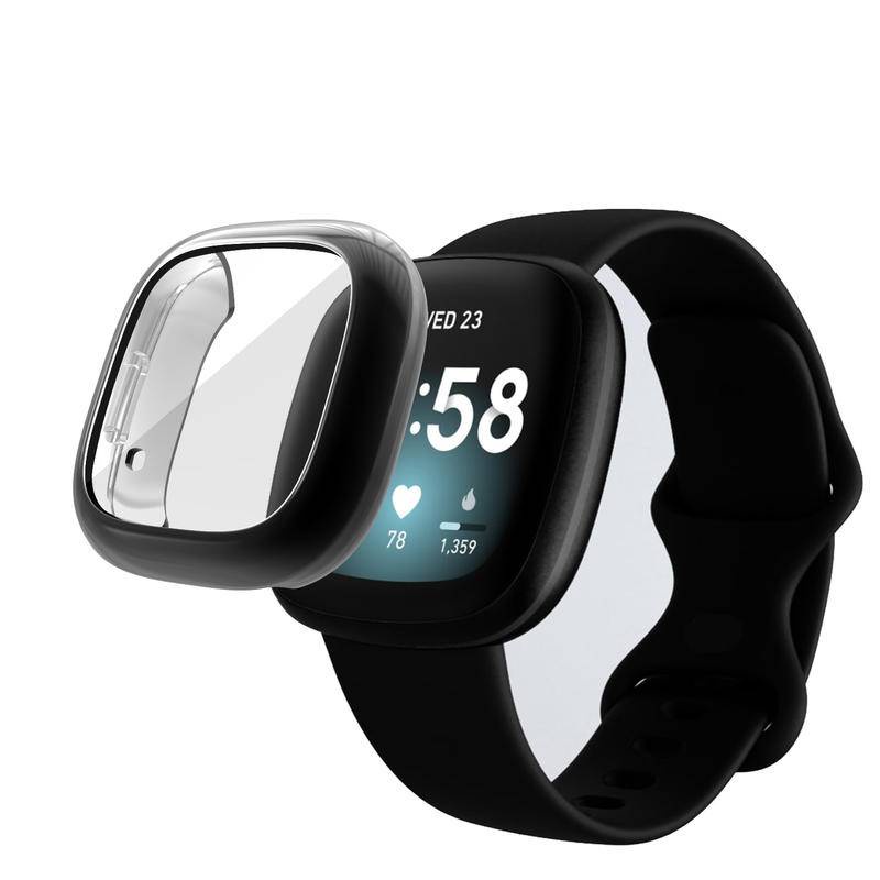 Soft Case Tpu Pelindung Layar Smartwatch Fitbit Versa 3 2 Versa3 Versa2 Sense Bumper Plating