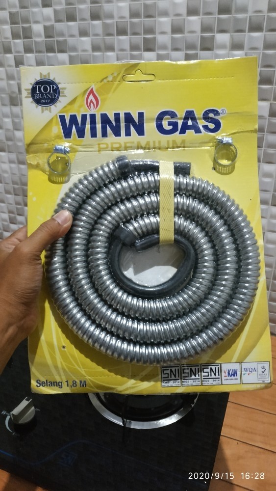 Paket Winn Gas W28 Tekva Meter Dgn Selang Gas Dilapisi Flexible Metal