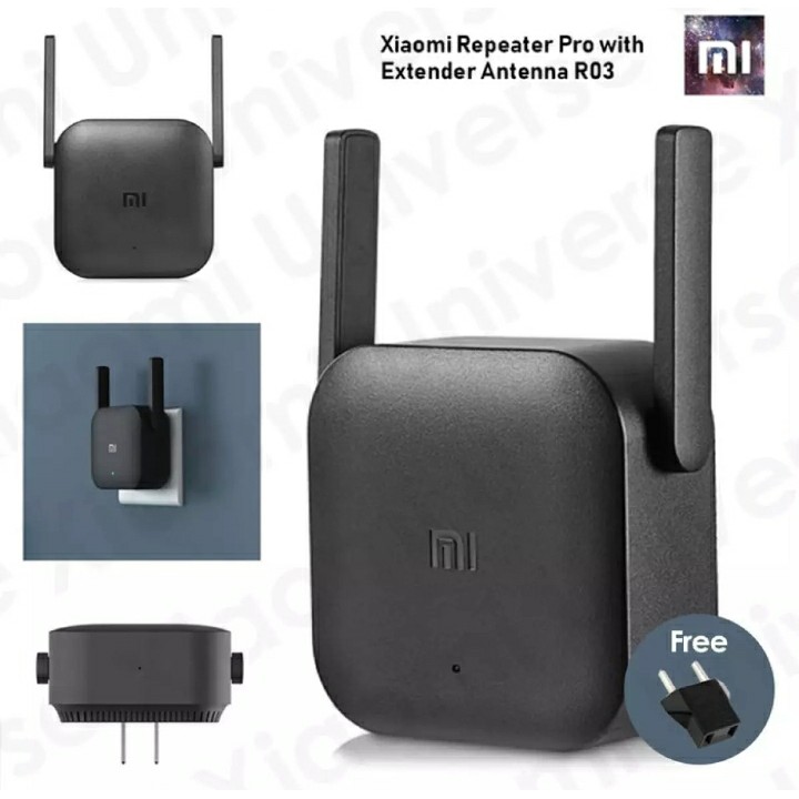 Repeater 300Mbps Xiaomi Range Extender Pro Router Wireless Penangkap Penyebar Sinyal Wifi Dua Antena