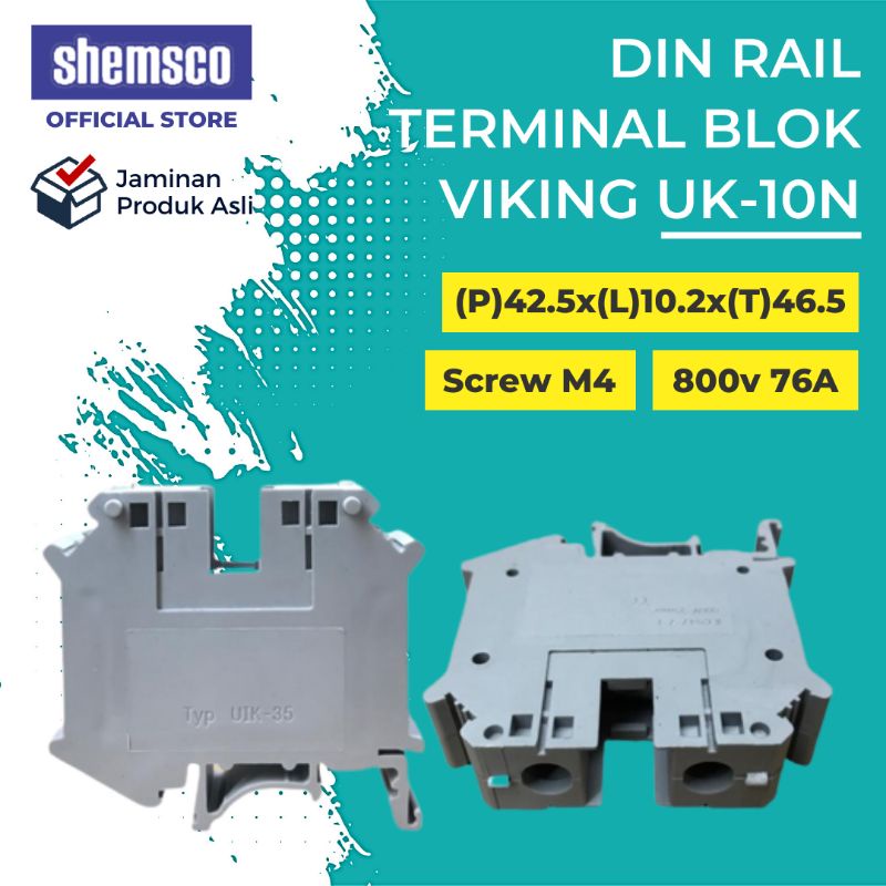 800v 76A UK-10N Terminal Blok Screw M4 Shemsco Block Viking UK10N