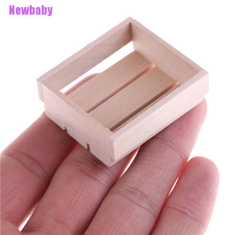 (Newbaby) Mainan Miniatur Kotak Kayu Untuk Aksesoris Dapur / Rumah Boneka DIY