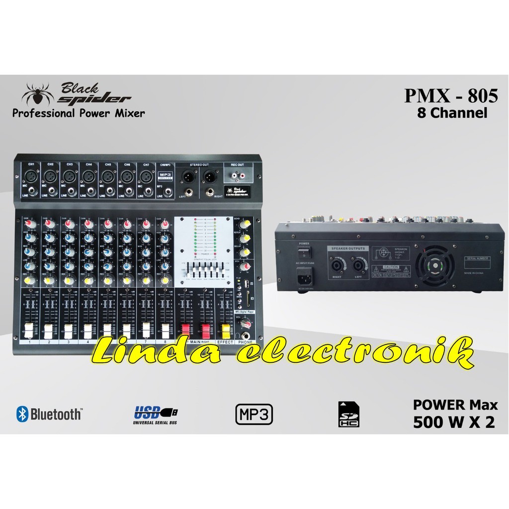 POWER MIXER PMX 805 8 CHANNEL 1000 WATT PMX805 PMX 805 ORIGINAL
