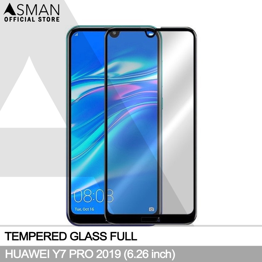 Tempered Glass Full Huawei Y7 Pro 2019 (6.26&quot;) | Anti Gores Kaca - Hitam