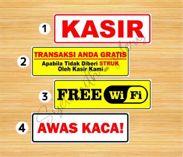 

STICKER KASIR - STIKER AWAS KACA - STIKER TRANSAKSI GRATIS WATERPROOF