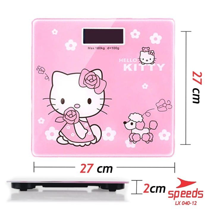 Timbangan Digital Badan Tempered Elektronik Digital Scale 180KG LY/X 040-Hello Kitty-12 Besar