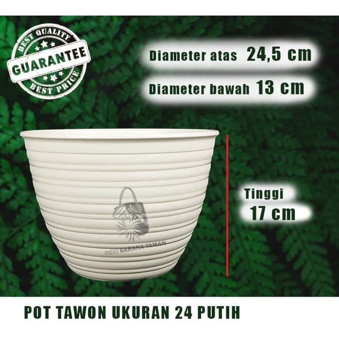 POT TAWON 24 PUTIH | Pot Tanaman | Pot Motif | Pot Bunga | Pot Plastik | Grosir Pot