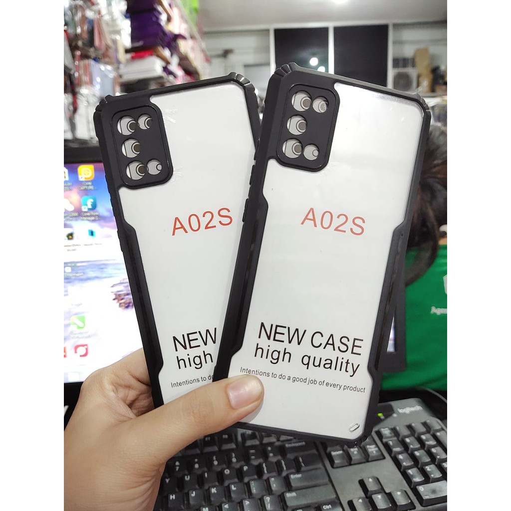 Anti Shocking Samsung A02S A025F 6.5 Inch Hardcase List Hitam Acrylic Case