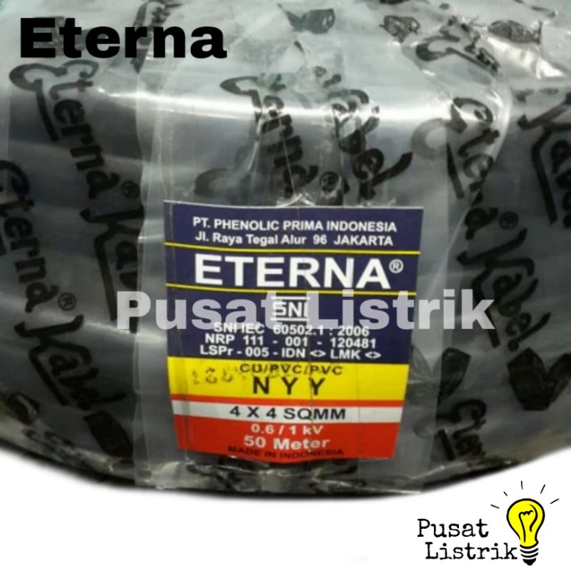 Kabel Eterna NYY Kawat Tembaga 4x4mm Kabel Listrik Kawat 4x4 Harga Permeter