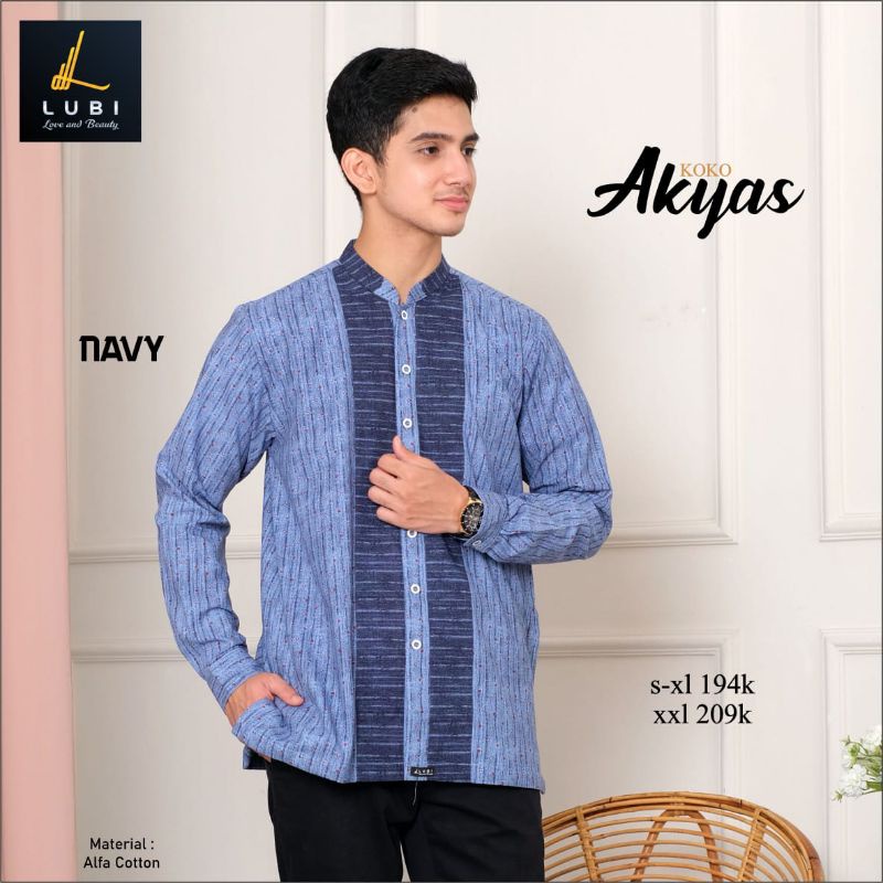 Koko Akyas dari Lubi warna Navy dan Black