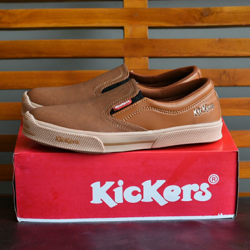 Sepatu Kickers Mx One Slip On Slop Casual Santai Pria Tanpa Tali