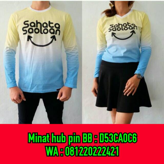 Kaos Distro Batak CKT Sahata Saoloan Kuning Biru Lengan Panjang