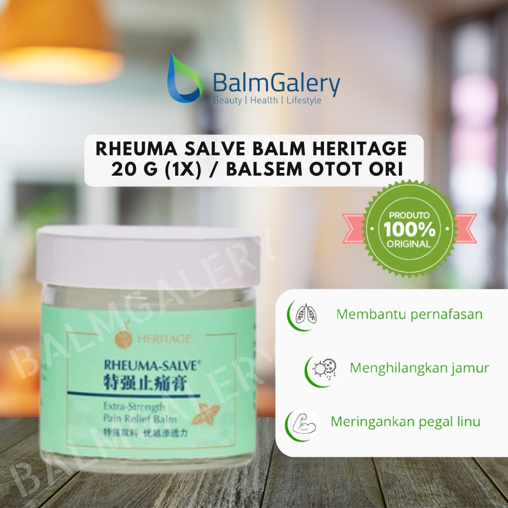 [100% ORI] Rheuma Salve Balm / Balsem Heritage - 20g(1x) / Balsem Menthol Nyeri Otot, Sakit Pinggang, Rematik, Sesak Nafas, Pegal, Masuk Angin / Obat Herbal Original