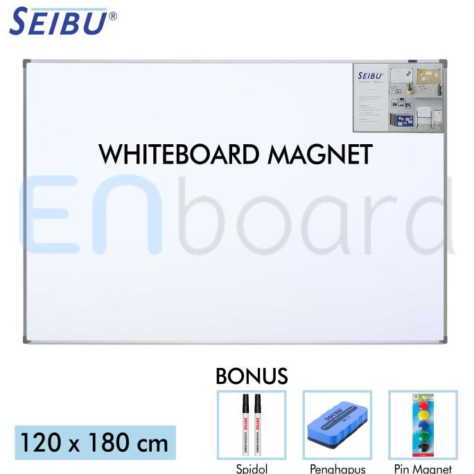 

Papan Tulis Whiteboard Gantung Magnet Single Face Seibu 120 x 180 cm