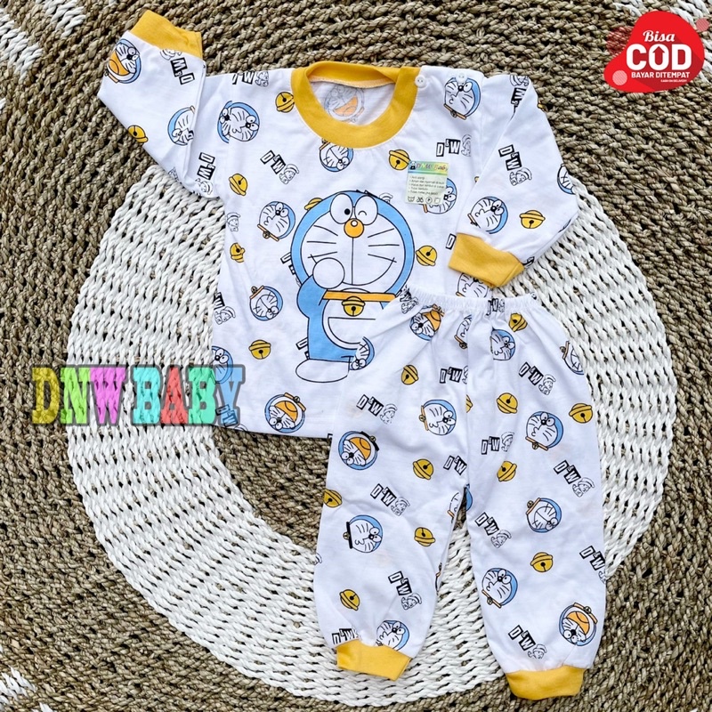 Setelan Bayi Piyama Bayi 3-12 Bulan Motif Doraemoon