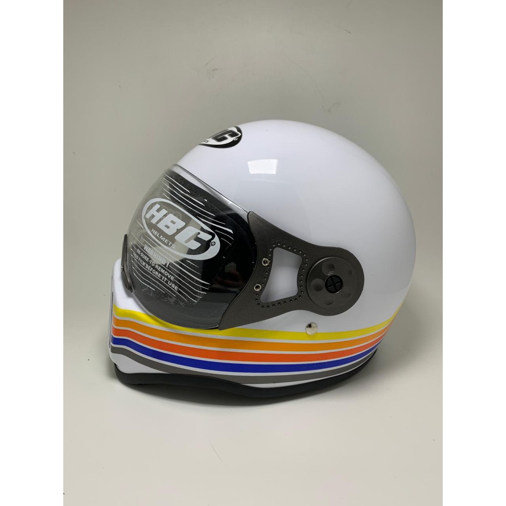 HELM CAKIL HBC PILOT VISOR STRIP WHITE ( Fullface / Retro / Klasik / Vespa )