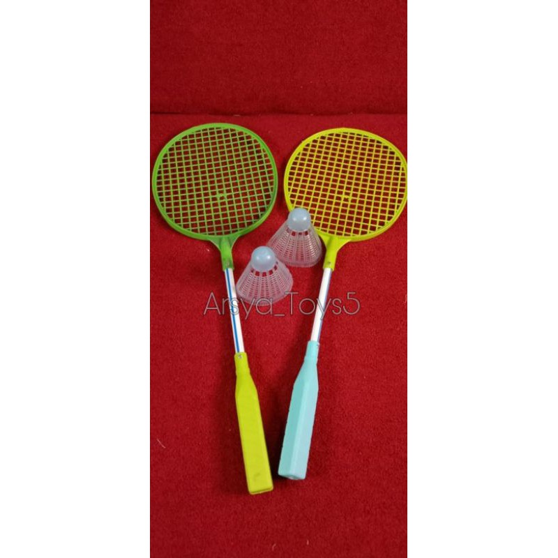 Mainan Raket Bulu tangkis Badminton Plastik isi 2 pcs