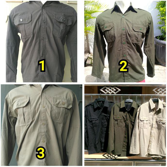 Kemeja Lapangan I Kemeja Pdl Polos Kain Ripstop Outdoor Indoor