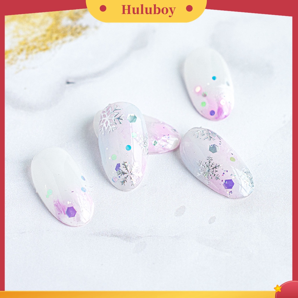 Huluboy Huluboy♡ Stiker Kuku Motif Snowflake Natal Untuk Wanita