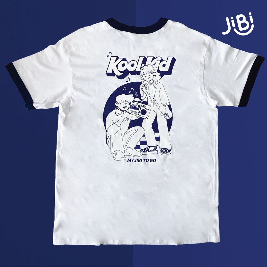 JIBI - Ringer Tee - Kaos Ringer Tee - Kool Kid - Kaos Vintage