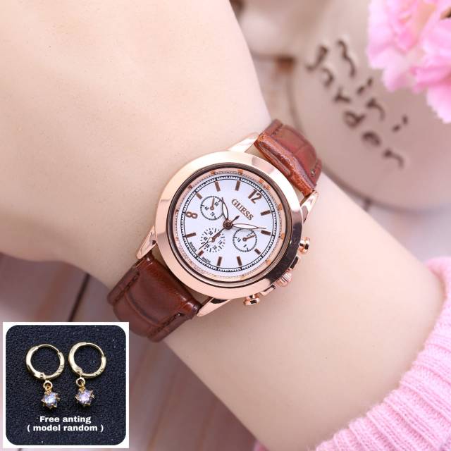 Jam Tangan Wanita Guess Limited Free Anting