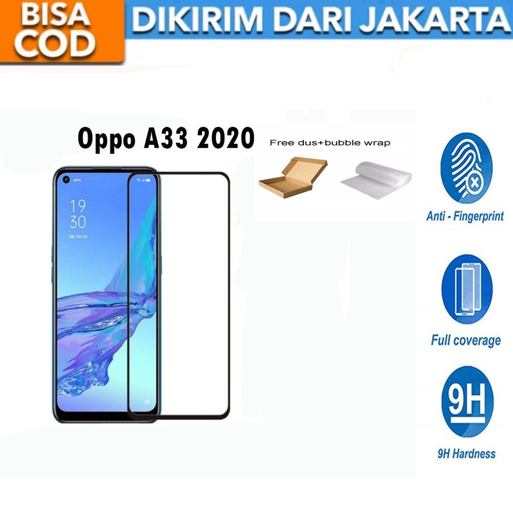 Oppo A33 2020 Full Cover/Full Screen Tempered Glass Screen Protector Anti Gores